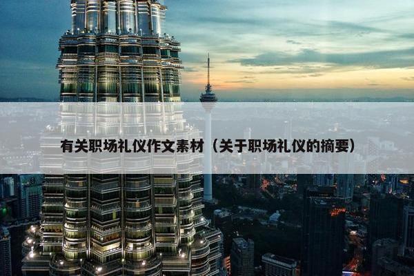 有关职场礼仪作文素材（关于职场礼仪的摘要）