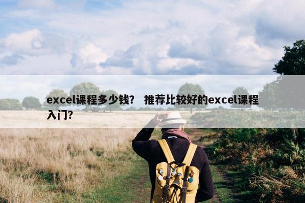 excel课程多少钱？ 推荐比较好的excel课程入门？
