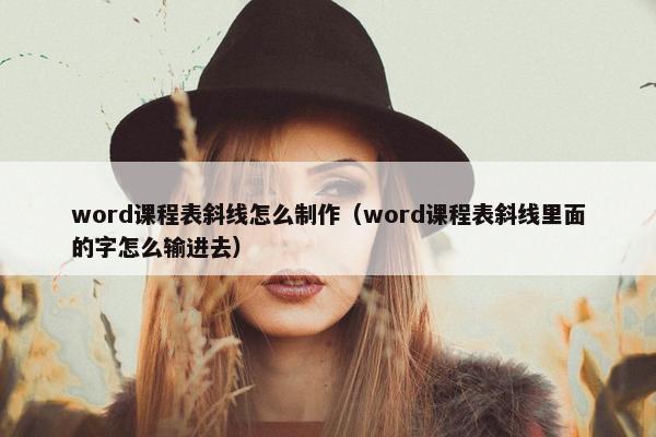 word课程表斜线怎么制作（word课程表斜线里面的字怎么输进去）