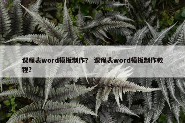 课程表word模板制作？ 课程表word模板制作教程？