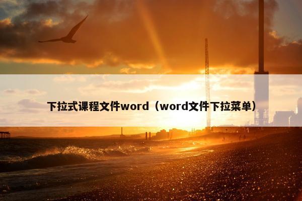 下拉式课程文件word（word文件下拉菜单）