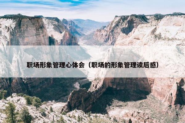 职场形象管理心体会（职场的形象管理读后感）