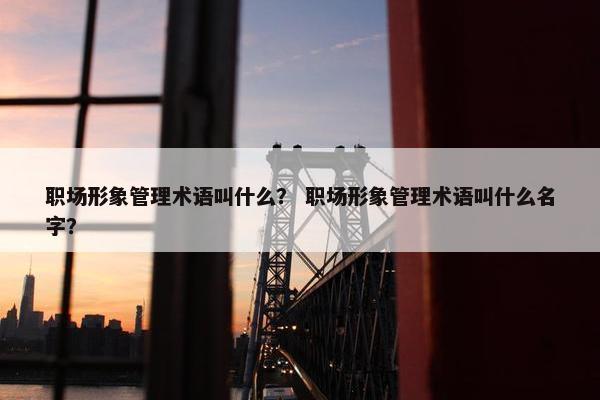 职场形象管理术语叫什么？ 职场形象管理术语叫什么名字？