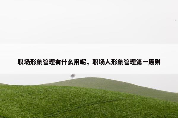 职场形象管理有什么用呢，职场人形象管理第一原则