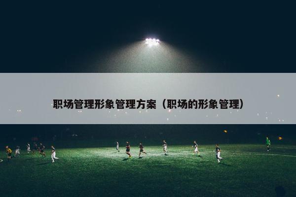 职场管理形象管理方案（职场的形象管理）