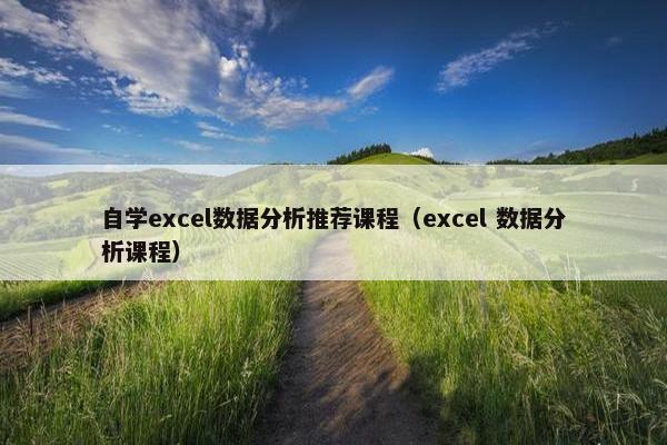 自学excel数据分析推荐课程（excel 数据分析课程）