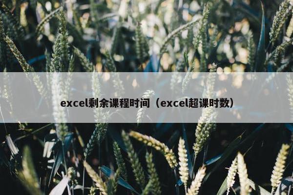 excel剩余课程时间（excel超课时数）