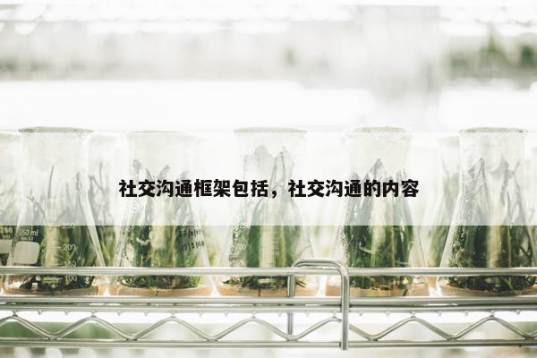 社交沟通框架包括，社交沟通的内容
