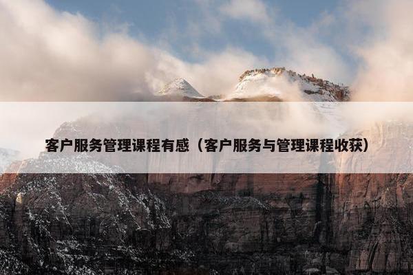 客户服务管理课程有感（客户服务与管理课程收获）