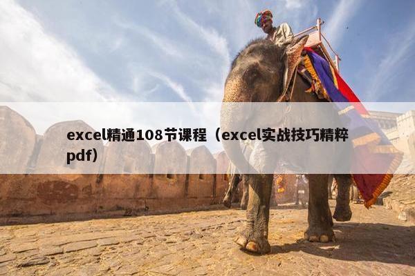 excel精通108节课程（excel实战技巧精粹pdf）