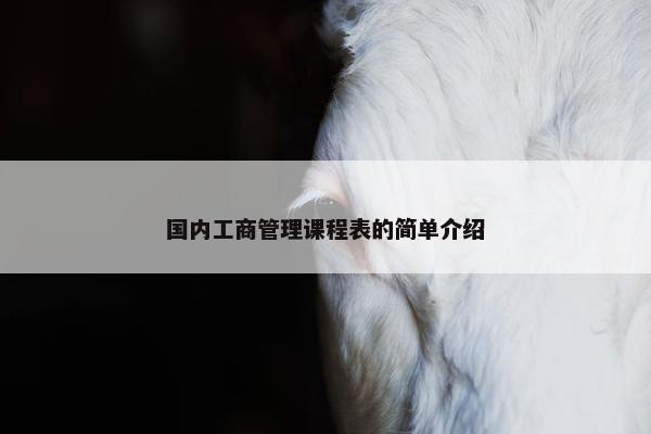 国内工商管理课程表的简单介绍