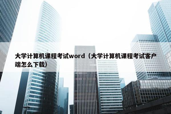 大学计算机课程考试word（大学计算机课程考试客户端怎么下载）