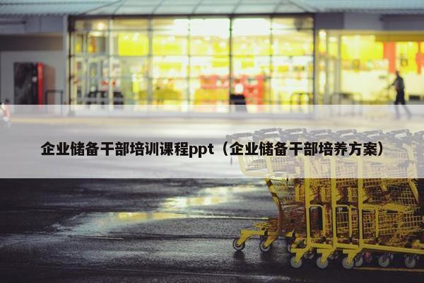 企业储备干部培训课程ppt（企业储备干部培养方案）