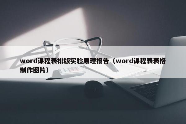 word课程表排版实验原理报告（word课程表表格制作图片）