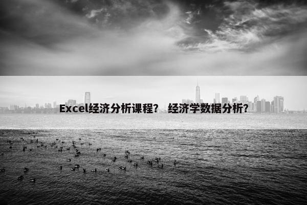 Excel经济分析课程？ 经济学数据分析？