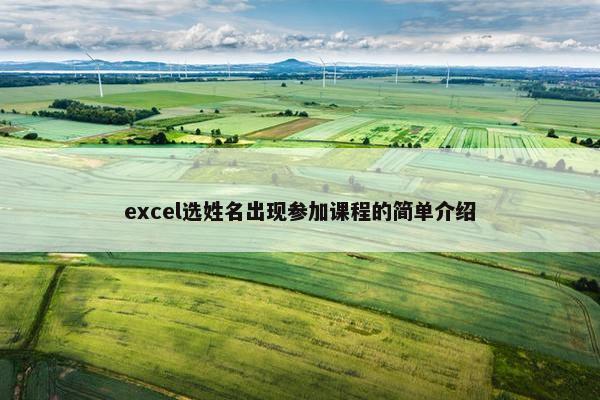 excel选姓名出现参加课程的简单介绍