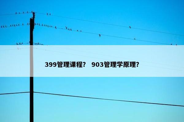 399管理课程？ 903管理学原理？