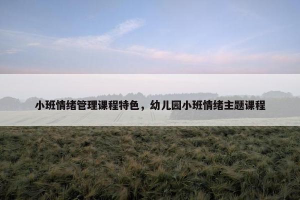 小班情绪管理课程特色，幼儿园小班情绪主题课程