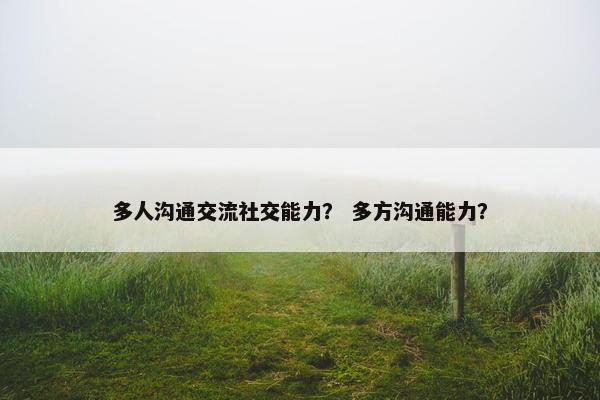 多人沟通交流社交能力？ 多方沟通能力？