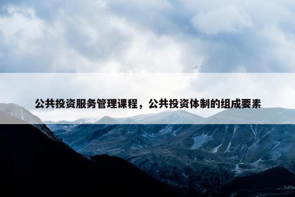 公共投资服务管理课程，公共投资体制的组成要素