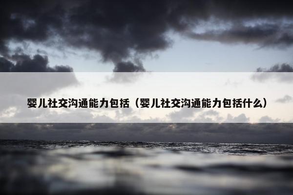 婴儿社交沟通能力包括（婴儿社交沟通能力包括什么）