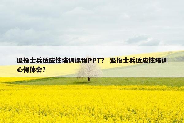 退役士兵适应性培训课程PPT？ 退役士兵适应性培训心得体会？