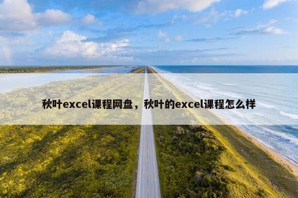 秋叶excel课程网盘，秋叶的excel课程怎么样