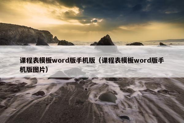 课程表模板word版手机版（课程表模板word版手机版图片）
