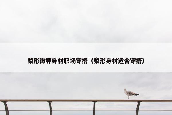 梨形微胖身材职场穿搭（梨形身材适合穿搭）