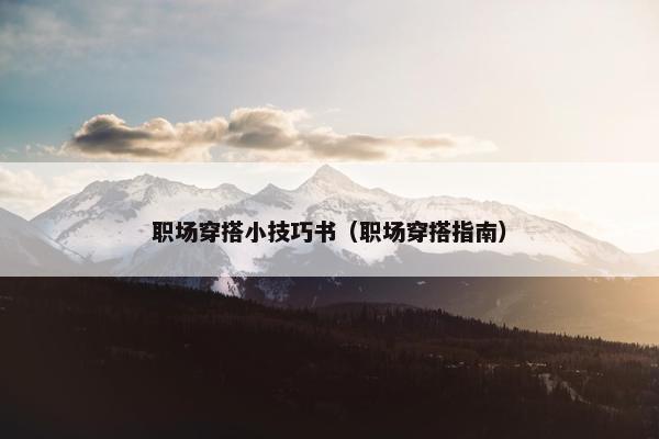 职场穿搭小技巧书（职场穿搭指南）