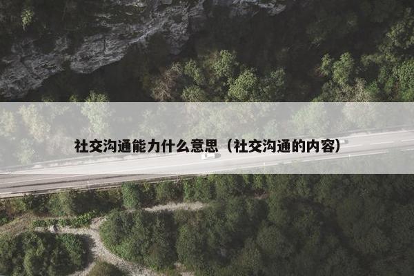 社交沟通能力什么意思（社交沟通的内容）