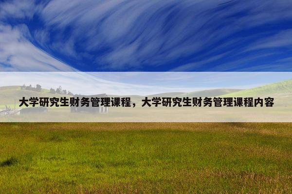 大学研究生财务管理课程，大学研究生财务管理课程内容