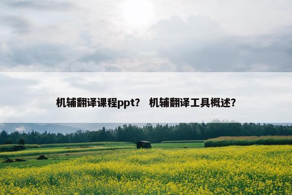 机辅翻译课程ppt？ 机辅翻译工具概述？