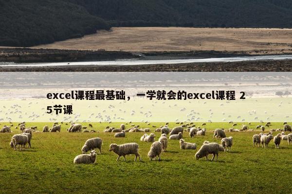 excel课程最基础，一学就会的excel课程 25节课