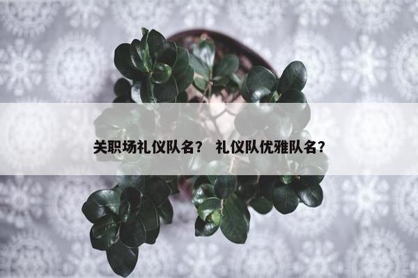 关职场礼仪队名？ 礼仪队优雅队名？