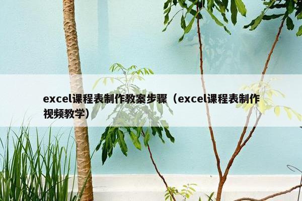excel课程表制作教案步骤（excel课程表制作视频教学）