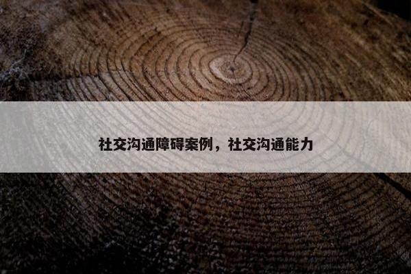 社交沟通障碍案例，社交沟通能力