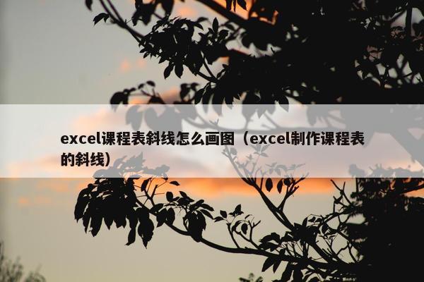 excel课程表斜线怎么画图（excel制作课程表的斜线）