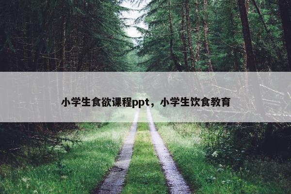 小学生食欲课程ppt，小学生饮食教育