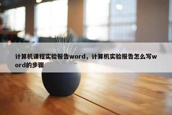 计算机课程实验报告word，计算机实验报告怎么写word的步骤