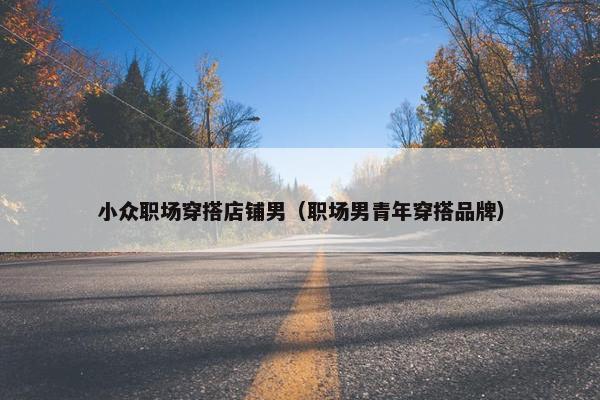 小众职场穿搭店铺男（职场男青年穿搭品牌）