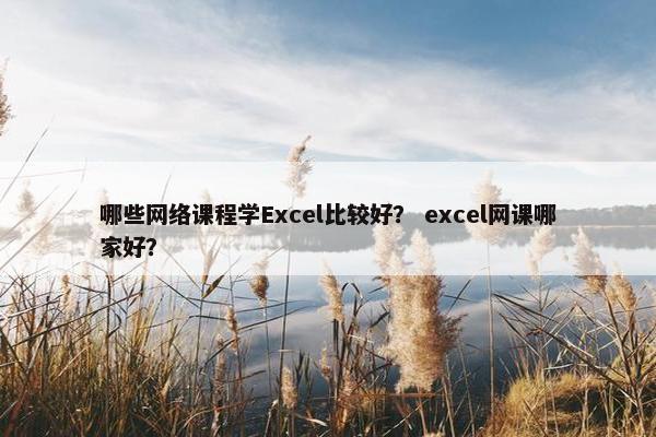 哪些网络课程学Excel比较好？ excel网课哪家好？
