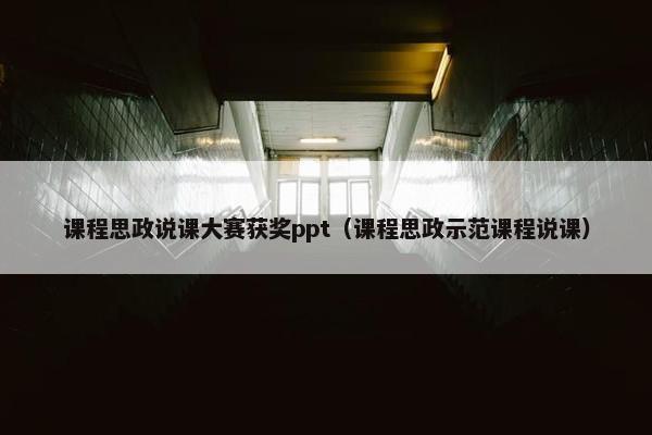 课程思政说课大赛获奖ppt（课程思政示范课程说课）
