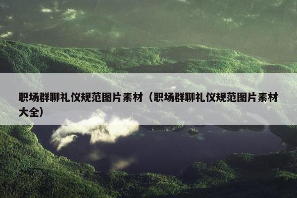 职场群聊礼仪规范图片素材（职场群聊礼仪规范图片素材大全）