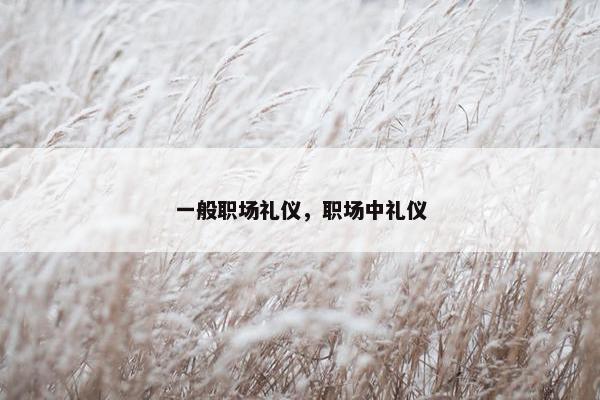 一般职场礼仪，职场中礼仪