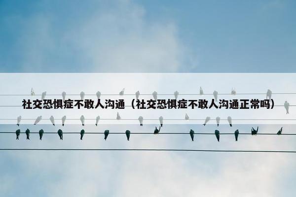 社交恐惧症不敢人沟通（社交恐惧症不敢人沟通正常吗）