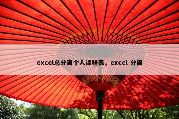 excel总分离个人课程表，excel 分离