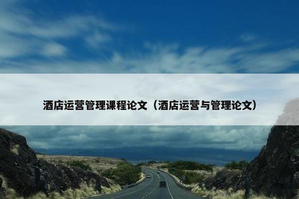 酒店运营管理课程论文（酒店运营与管理论文）