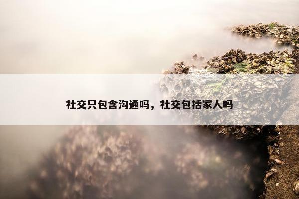 社交只包含沟通吗，社交包括家人吗