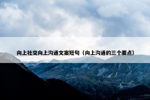 向上社交向上沟通文案短句（向上沟通的三个要点）